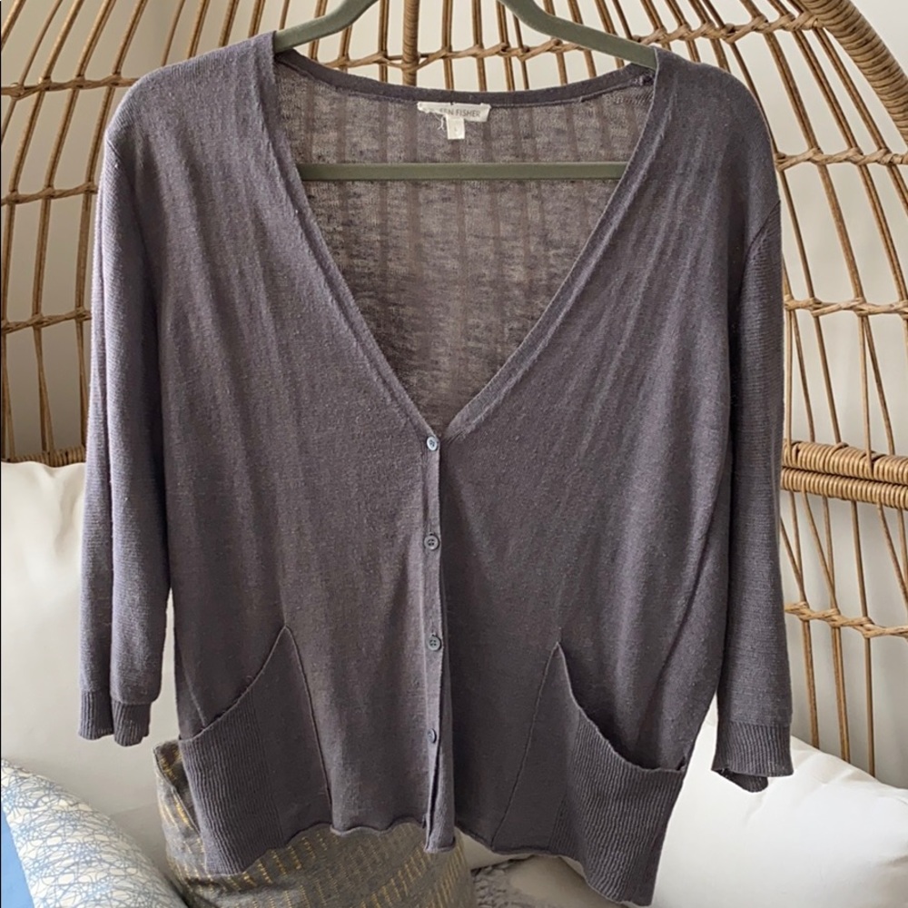 Eileen Fisher 100% Linen Lightweight Cardigan